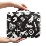 Motorcycle Equipment Pattern Print Leather Bible Cover