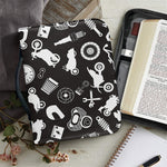Motorcycle Equipment Pattern Print Leather Bible Cover
