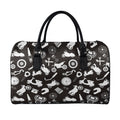 Motorcycle Equipment Pattern Print Leather Duffel Bag