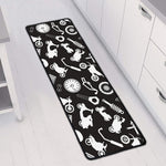 Motorcycle Equipment Pattern Print Long Kitchen Mat