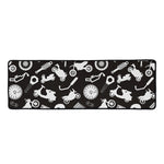 Motorcycle Equipment Pattern Print Long Kitchen Mat