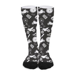 Motorcycle Equipment Pattern Print Long Socks