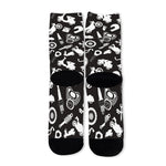 Motorcycle Equipment Pattern Print Long Socks