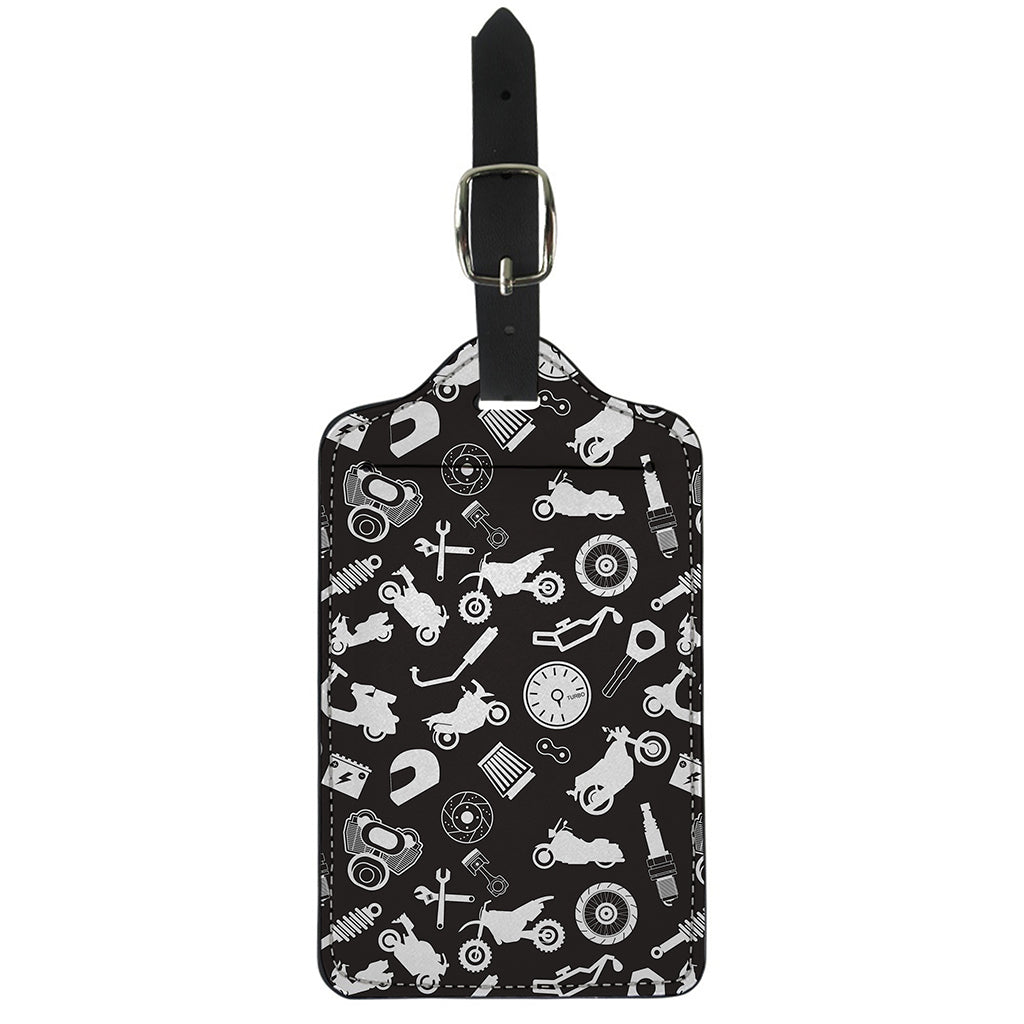 Motorcycle Equipment Pattern Print Luggage Tag