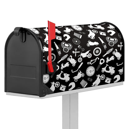 Motorcycle Equipment Pattern Print Mailbox Cover