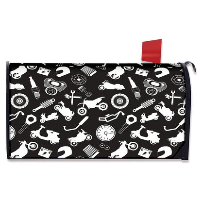 Motorcycle Equipment Pattern Print Mailbox Cover