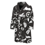 Motorcycle Equipment Pattern Print Men's Bathrobe