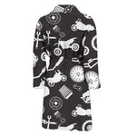 Motorcycle Equipment Pattern Print Men's Bathrobe