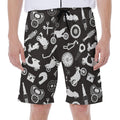 Motorcycle Equipment Pattern Print Men's Beach Shorts