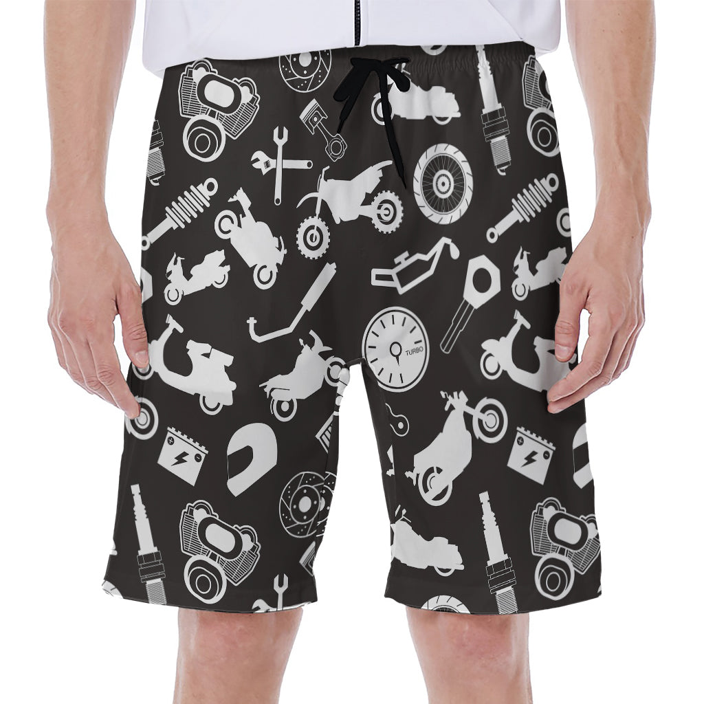 Motorcycle Equipment Pattern Print Men's Beach Shorts