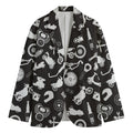 Motorcycle Equipment Pattern Print Men's Blazer