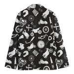 Motorcycle Equipment Pattern Print Men's Blazer