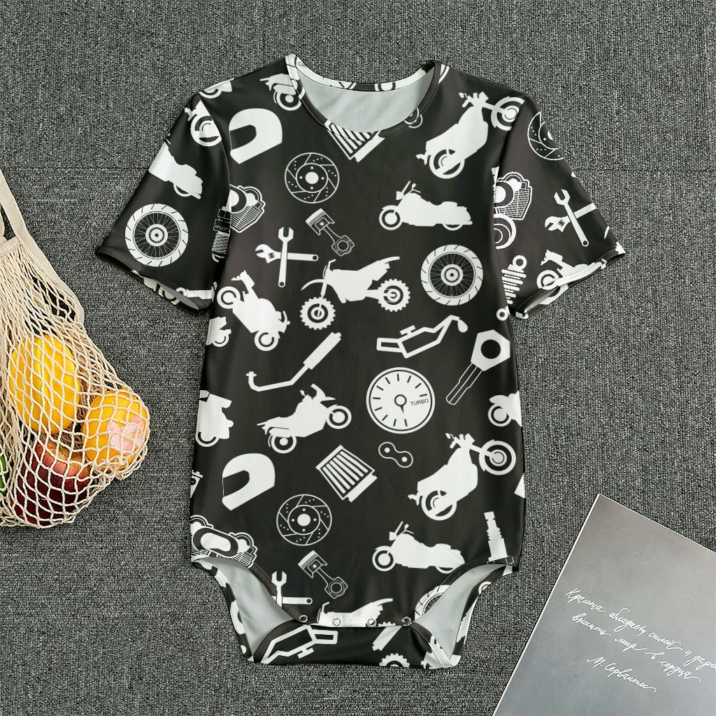 Motorcycle Equipment Pattern Print Men's Bodysuit