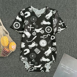Motorcycle Equipment Pattern Print Men's Bodysuit