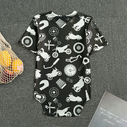 Motorcycle Equipment Pattern Print Men's Bodysuit