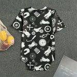 Motorcycle Equipment Pattern Print Men's Bodysuit