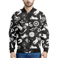 Motorcycle Equipment Pattern Print Men's Bomber Jacket
