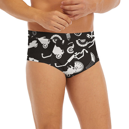 Motorcycle Equipment Pattern Print Men's Briefs