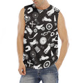 Motorcycle Equipment Pattern Print Men's Fitness Tank Top