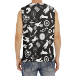 Motorcycle Equipment Pattern Print Men's Fitness Tank Top