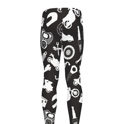 Motorcycle Equipment Pattern Print Men's leggings