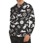 Motorcycle Equipment Pattern Print Men's Long Sleeve Rash Guard