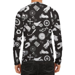 Motorcycle Equipment Pattern Print Men's Long Sleeve Rash Guard