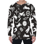 Motorcycle Equipment Pattern Print Men's Long Sleeve T-Shirt