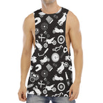 Motorcycle Equipment Pattern Print Men's Muscle Tank Top
