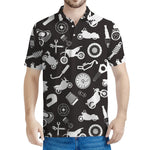Motorcycle Equipment Pattern Print Men's Polo Shirt