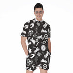 Motorcycle Equipment Pattern Print Men's Rompers