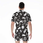Motorcycle Equipment Pattern Print Men's Rompers
