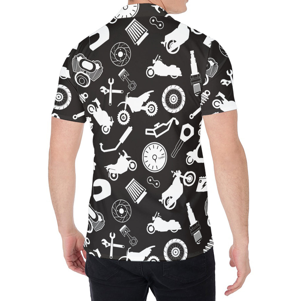 Motorcycle Equipment Pattern Print Men's Shirt