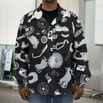 Motorcycle Equipment Pattern Print Men's Shirt Jacket