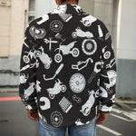 Motorcycle Equipment Pattern Print Men's Shirt Jacket