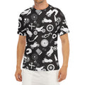 Motorcycle Equipment Pattern Print Men's Short Sleeve Rash Guard