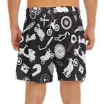 Motorcycle Equipment Pattern Print Men's Split Running Shorts