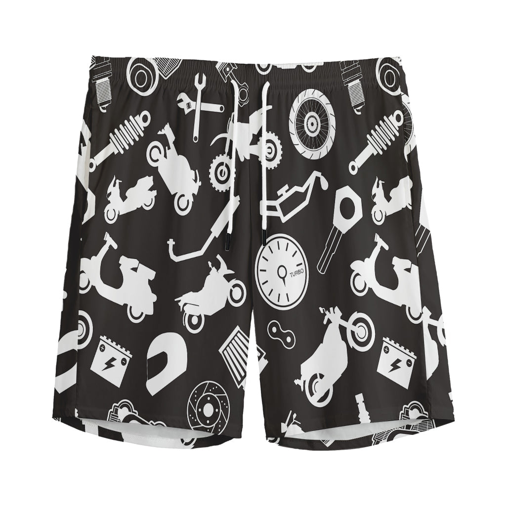 Motorcycle Equipment Pattern Print Men's Sports Shorts
