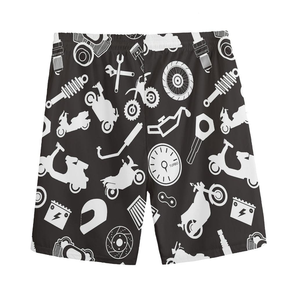 Motorcycle Equipment Pattern Print Men's Sports Shorts