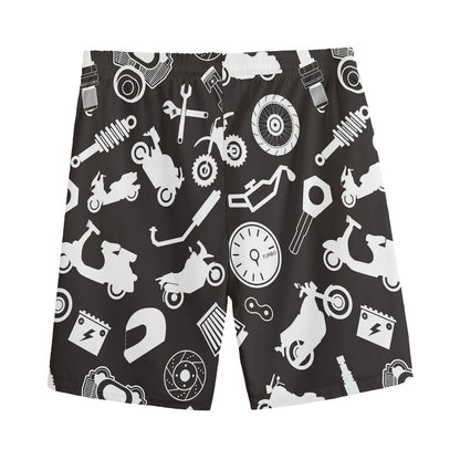 Motorcycle Equipment Pattern Print Men's Sports Shorts