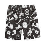 Motorcycle Equipment Pattern Print Men's Sports Shorts