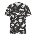 Motorcycle Equipment Pattern Print Men's Athletic T-Shirt