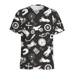 Motorcycle Equipment Pattern Print Men's Sports T-Shirt