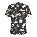 Motorcycle Equipment Pattern Print Men's Sports T-Shirt