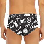 Motorcycle Equipment Pattern Print Men's Triangle Swim Briefs