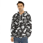 Motorcycle Equipment Pattern Print Men's Velvet Pullover Hoodie