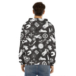 Motorcycle Equipment Pattern Print Men's Velvet Pullover Hoodie