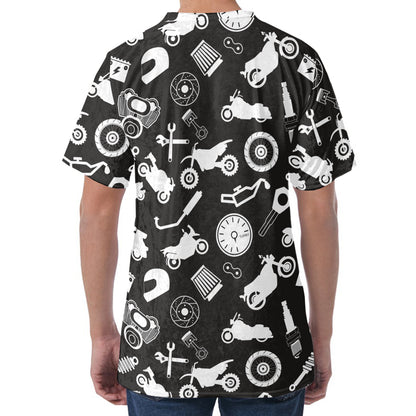 Motorcycle Equipment Pattern Print Men's Velvet T-Shirt