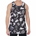 Motorcycle Equipment Pattern Print Men's Velvet Tank Top