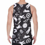 Motorcycle Equipment Pattern Print Men's Velvet Tank Top
